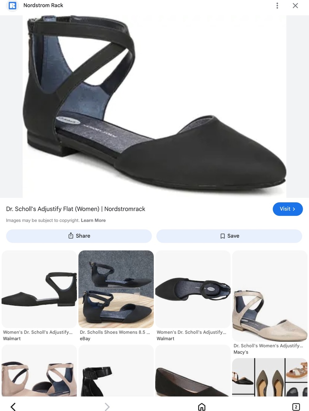 Dr. Scholl's Black Women's Ankle-Strap Flat NWOT 9 1/2 memory foam cool fit